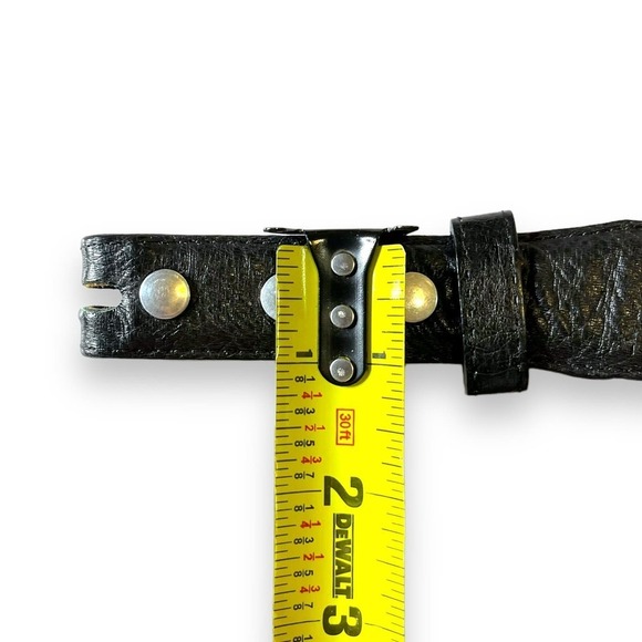 Rod Patrick Boot Makers Western Belt Genuine Black Ostrich Leather Size 32-34 - Picture 9 of 10